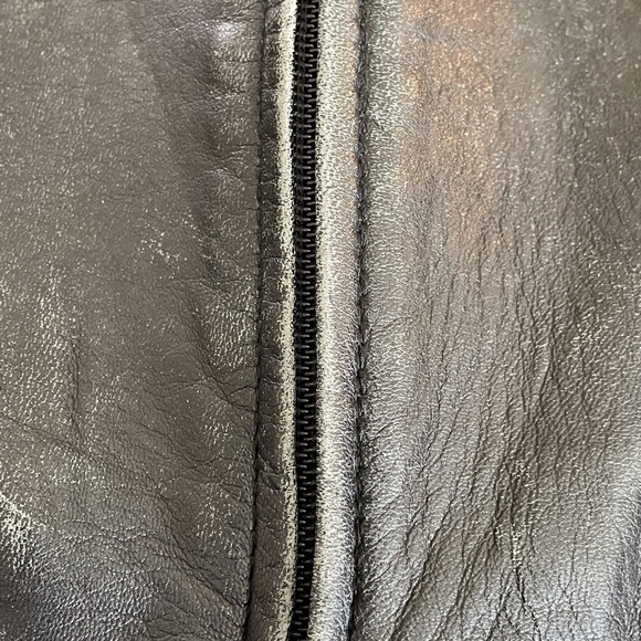BCBG Minimalist Black Leather Jacket - Picture 8 of 14